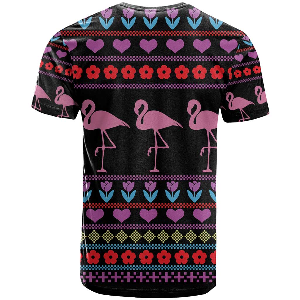 Flamingo Im Dreaming Of A Pink Christmas T-Shirt Graphic Tee