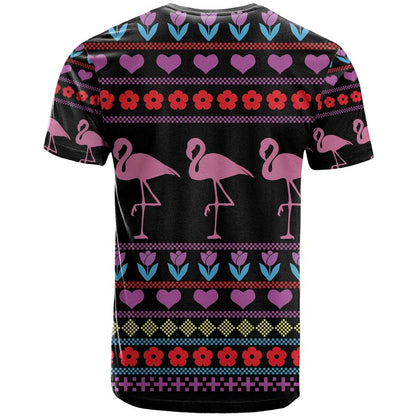 Flamingo Im Dreaming Of A Pink Christmas T-Shirt Graphic Tee
