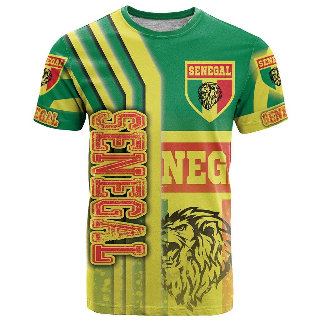 Senegal Football T-Shirt Lions of Teranga Soccer - Road To Champion Graphic Tee