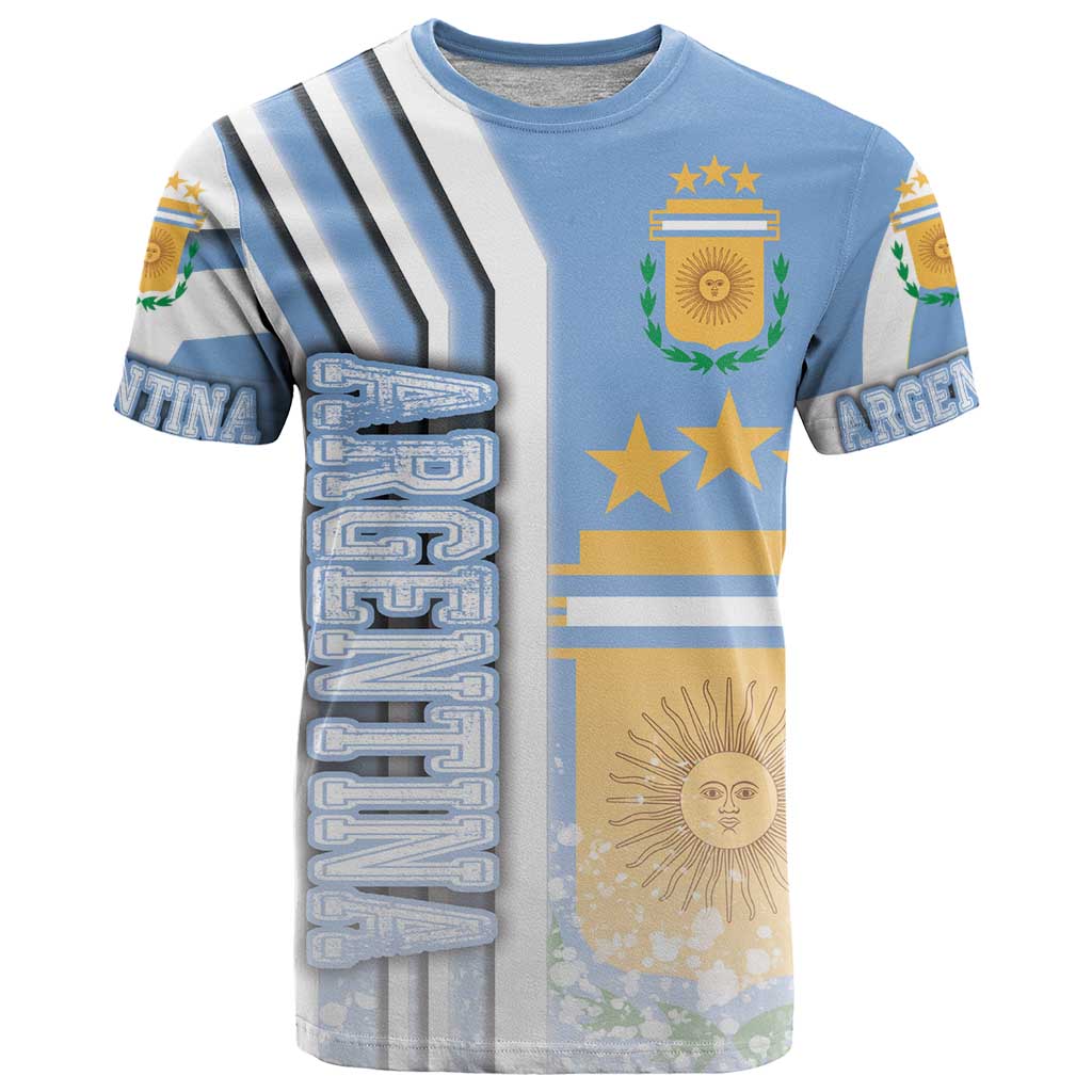 Argentina Football T-Shirt La Albiceleste Soccer - Road To Champion Graphic Tee