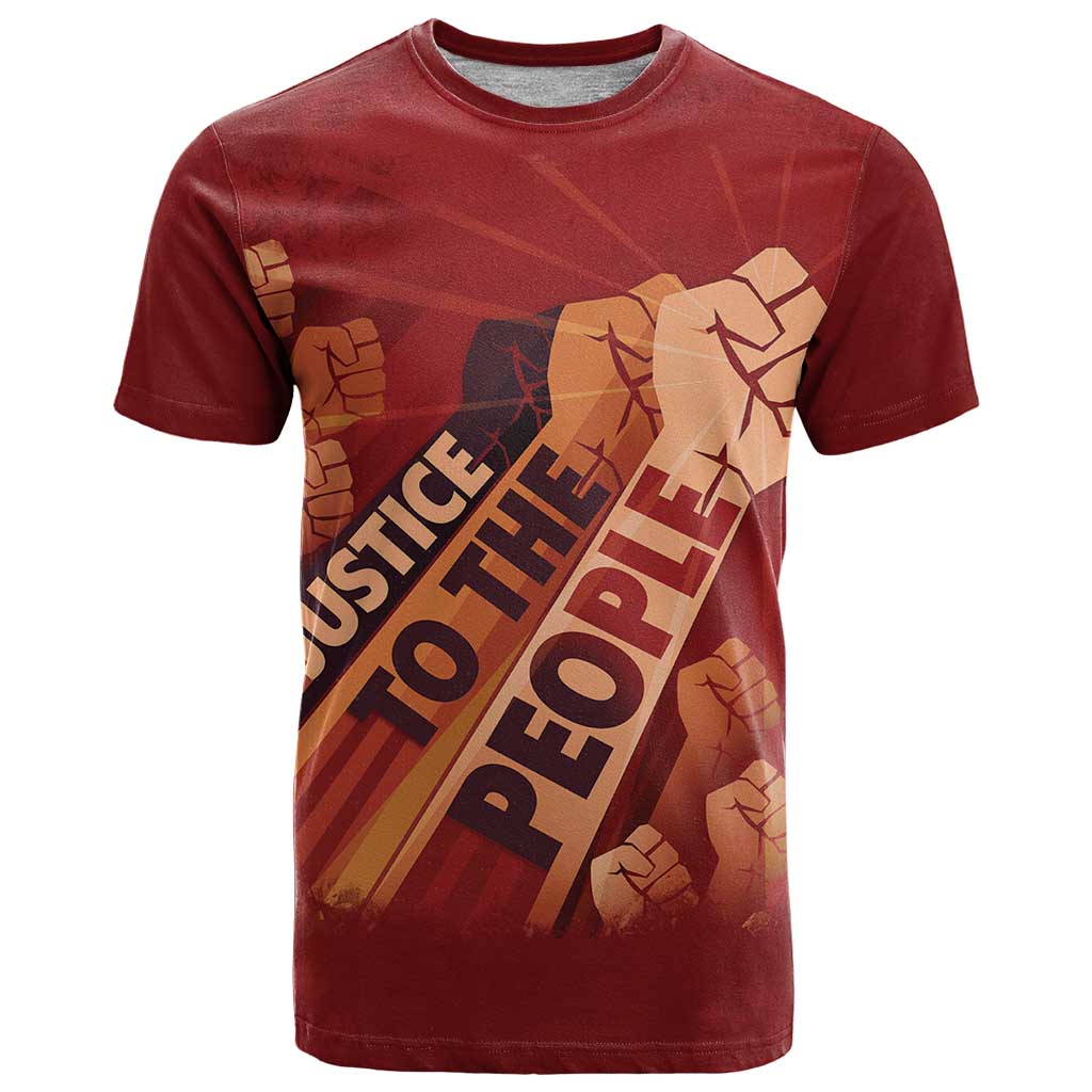 Justice To The People T-Shirt African Raised Fist Graphic Tee