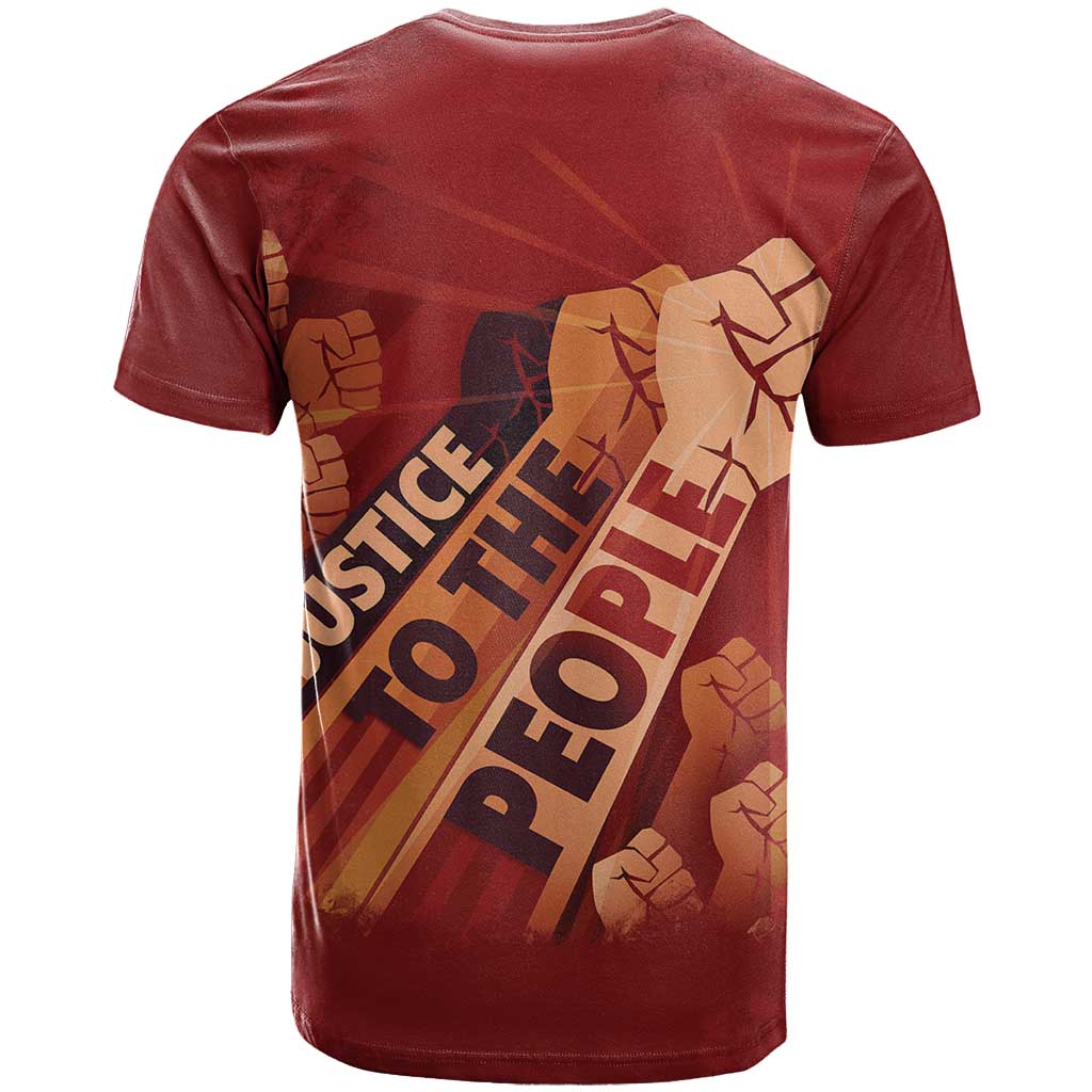 Justice To The People T-Shirt African Raised Fist Graphic Tee