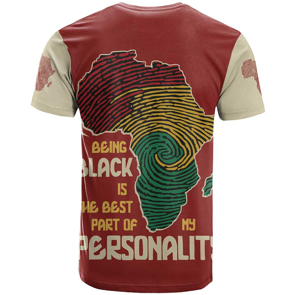 Being Black Is The Best Part Of My Personality T-Shirt African Map Fingerprint Graphic Tee