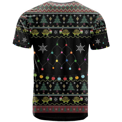 Turtle Through The Snow Christmas T-Shirt Graphic Tee