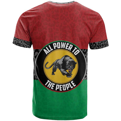 Personalized Pan African Panther T-Shirt All Power To The People Graphic Tee