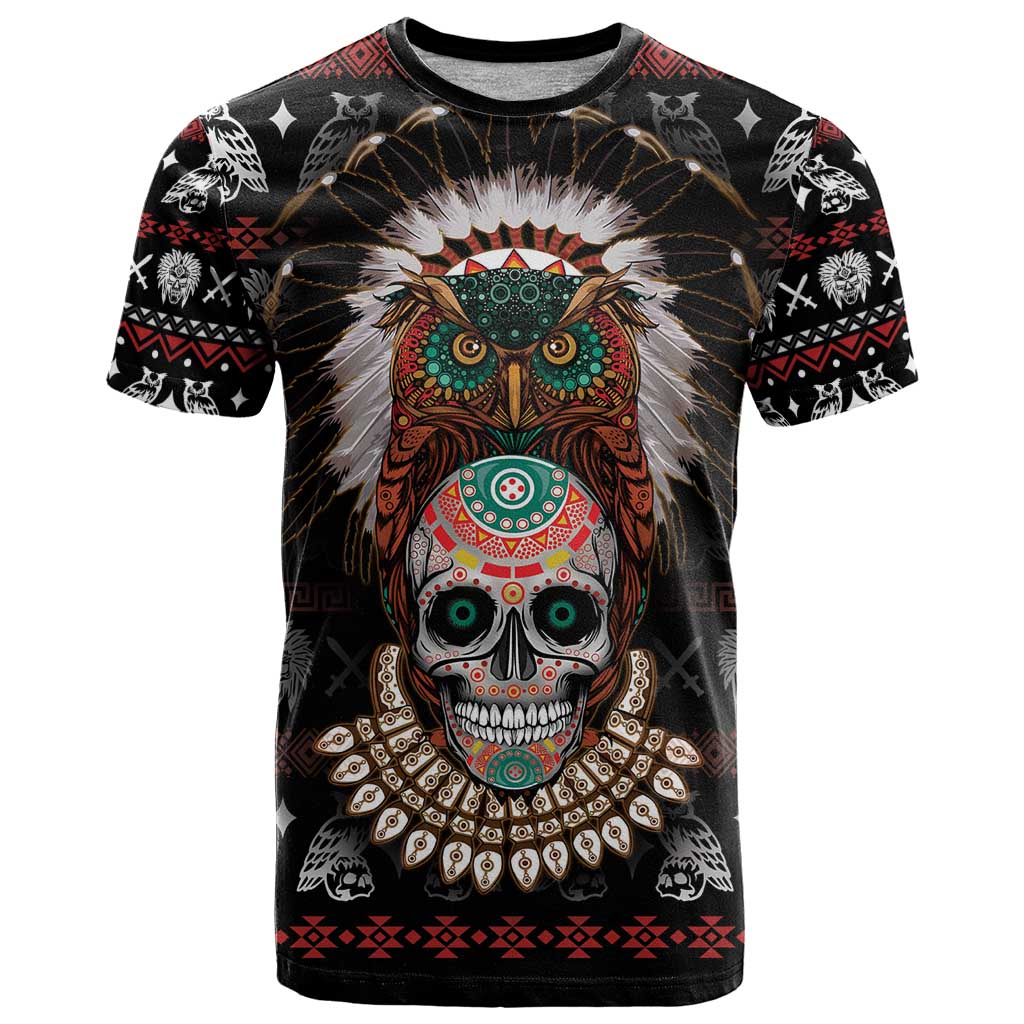Warrior Of Indian Skull T-Shirt Native American Graphic Tee