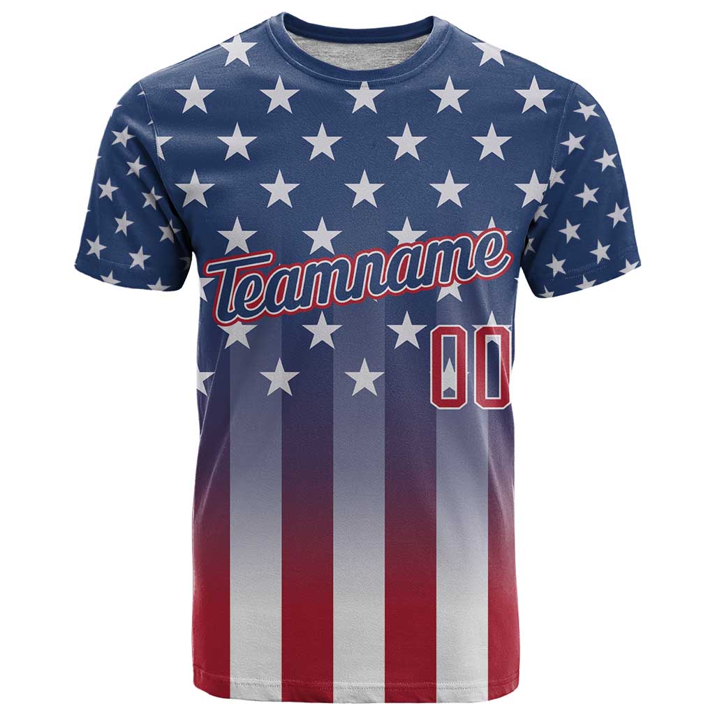 Personalized Team Name American T-Shirt USA Flag Fashion Sports Graphic Tee