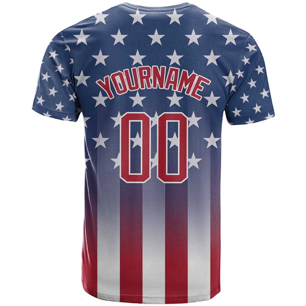 Personalized Team Name American T-Shirt USA Flag Fashion Sports Graphic Tee