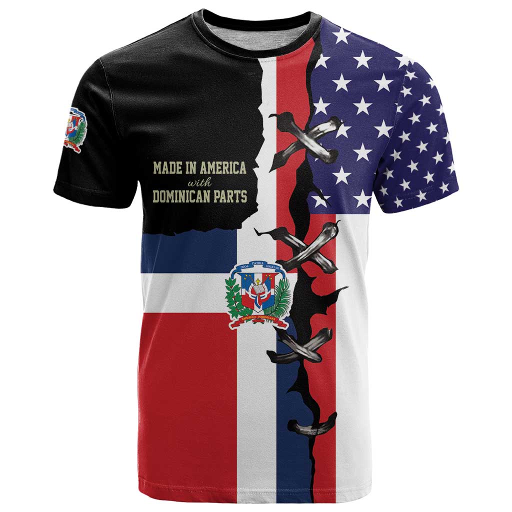 Dominican Republic T-Shirt Made In America with Dominican Parts Graphic Tee
