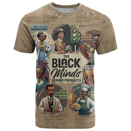 The Black Minds Behind Progress T-Shirt Africa Black Invention Graphic Tee