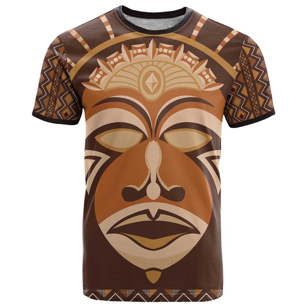 African Mask Printed Mudcloth T-Shirt Graphic Tee