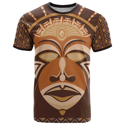 African Mask Printed Mudcloth T-Shirt Graphic Tee