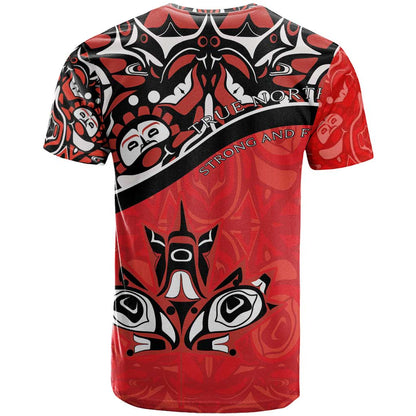 Canada Day T-Shirt Haida Maple Leaf Style Tattoo Red Graphic Tee