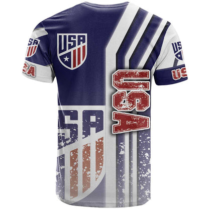 USA Soccer T-Shirt The Stars and Stripes Football - Road To Champion Graphic Tee
