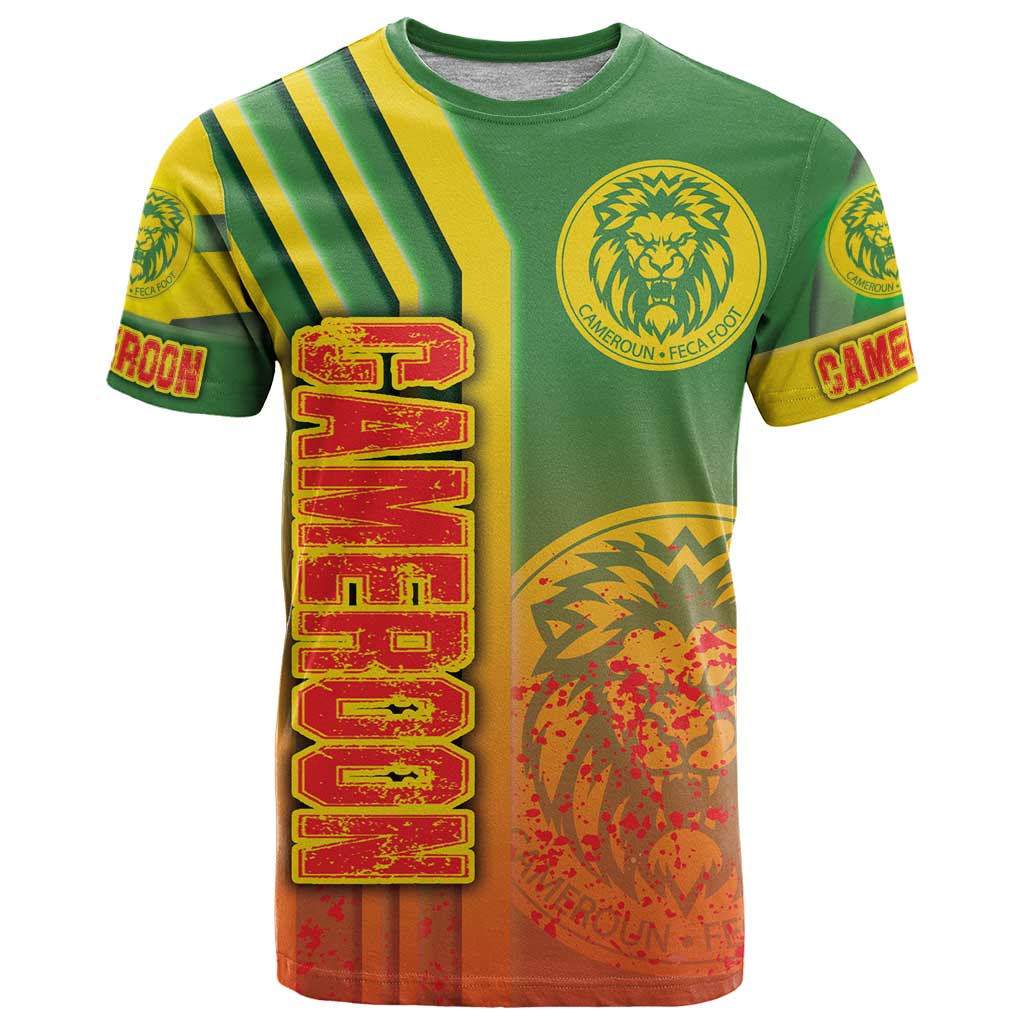 Cameroon Football T-Shirt Indomitable Lions Soccer - Road To Champion Graphic Tee