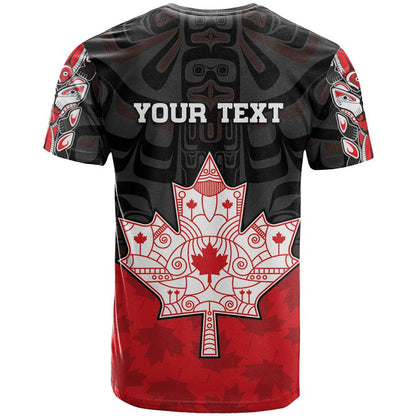 Personalised Canada Maple Leaf T-Shirt Haida Totem Inspired Art Graphic Tee
