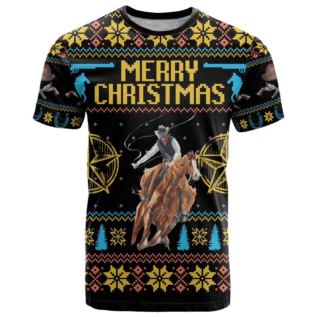 Cowboy Merry Christmas T-Shirt Graphic Tee