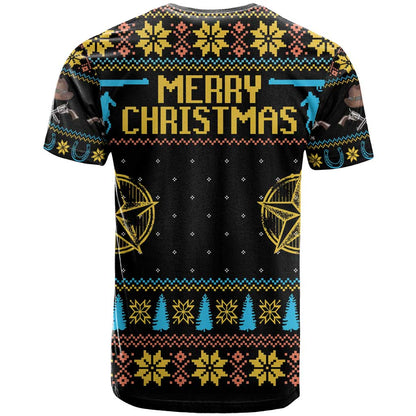 Cowboy Merry Christmas T-Shirt Graphic Tee