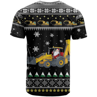 Im Digging Christmas T-Shirt Tractor Santa Claus Graphic Tee
