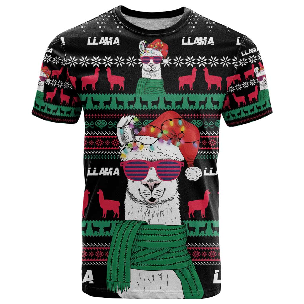 Llama Funny T-Shirt Llama Christmas Graphic Tee