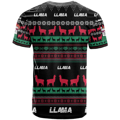 Llama Funny T-Shirt Llama Christmas Graphic Tee