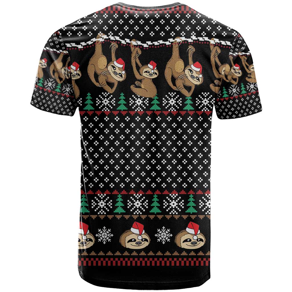 Merry Slothmas T-Shirt Cute Sloth Christmas Graphic Tee