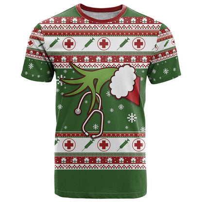 Nurse T-Shirt Nurse Grinch Christmas Graphic Tee
