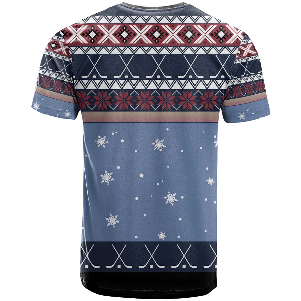 Santa Hockey Best Pucking Christmas T-Shirt Graphic Tee