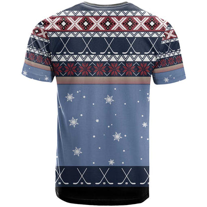 Santa Hockey Best Pucking Christmas T-Shirt Graphic Tee
