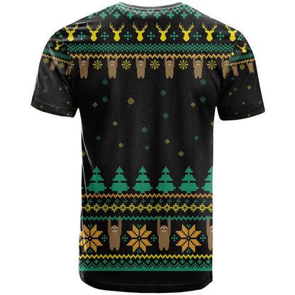 Sloth Team Christmas Holiday T-Shirt Sloth Hiking Team Graphic Tee