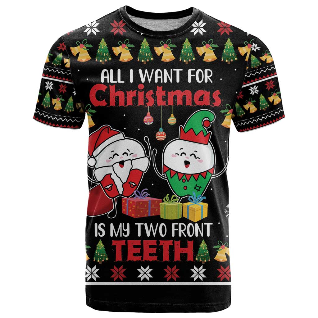 All I Want For Christmas Is My Two Front Teeth T-Shirt Graphic Tee