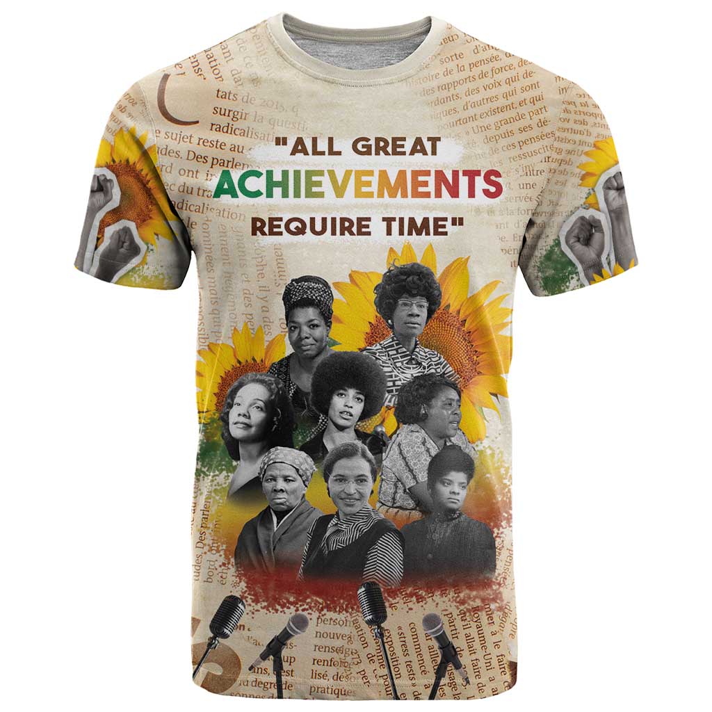 African T-Shirt Civil Rights Female Leaders Sunflower Graphic Tee