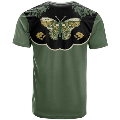 Retro Butterfly T-Shirt Western Yoke Style Graphic Tee