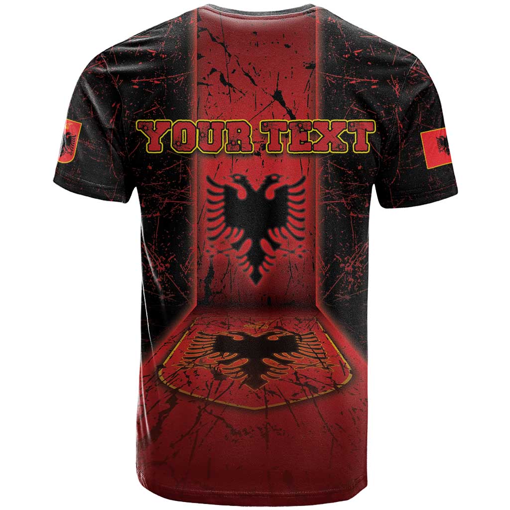 Personalized Albania T-Shirt Black Double Headed Eagle Graphic Tee