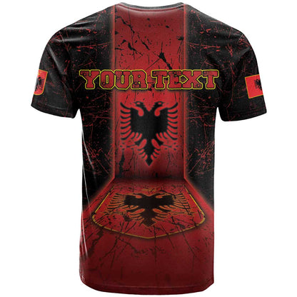Personalized Albania T-Shirt Black Double Headed Eagle Graphic Tee
