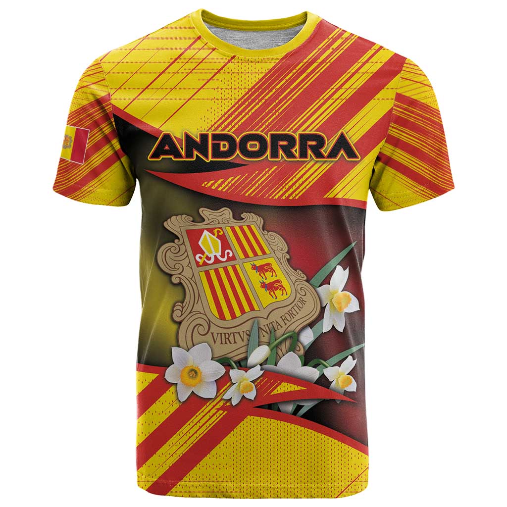 Personalized Andorra T-Shirt The Grandalla Flowers With Symbol Graphic Tee