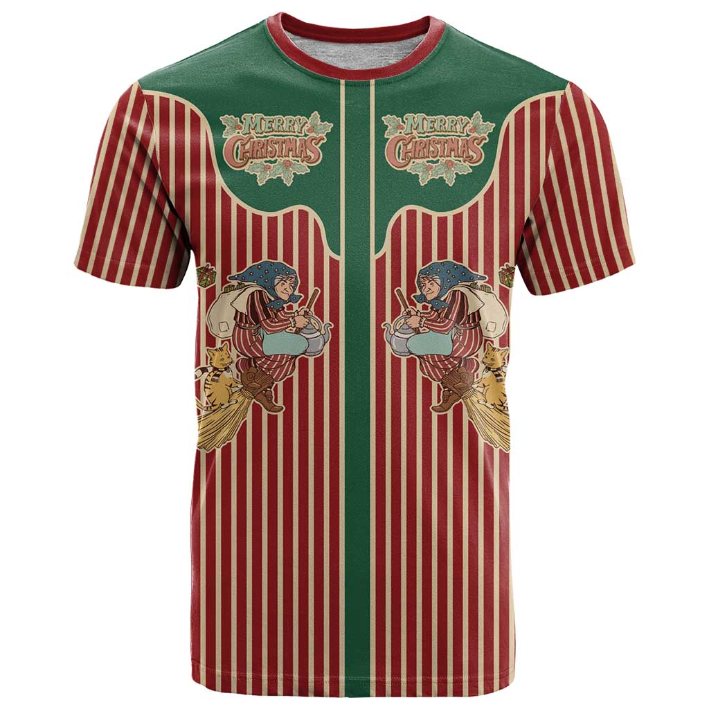 Western Yoke T-Shirt Befana Merry Christmas Retro Style Graphic Tee