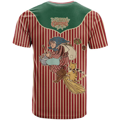 Western Yoke T-Shirt Befana Merry Christmas Retro Style Graphic Tee