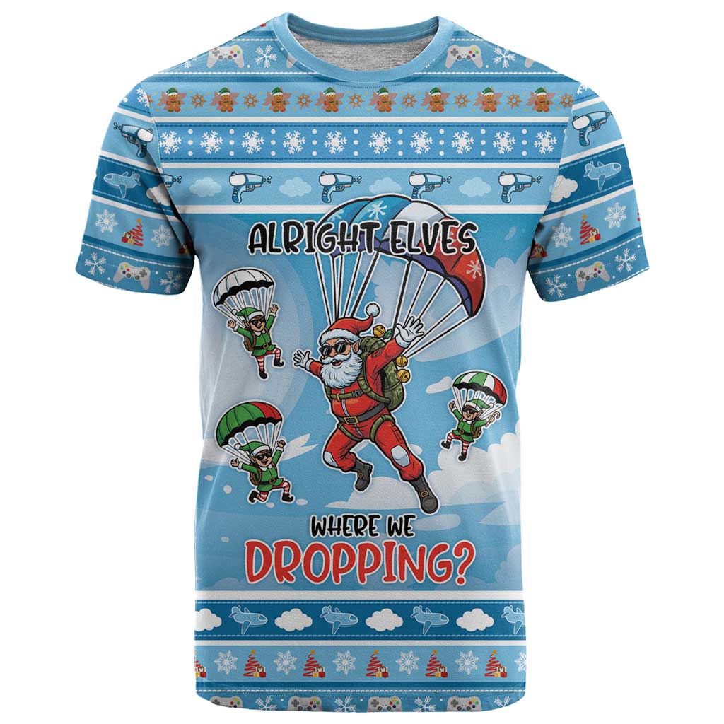 Gamer Christmas T-Shirt Alright Elves Where We Dropping Graphic Tee