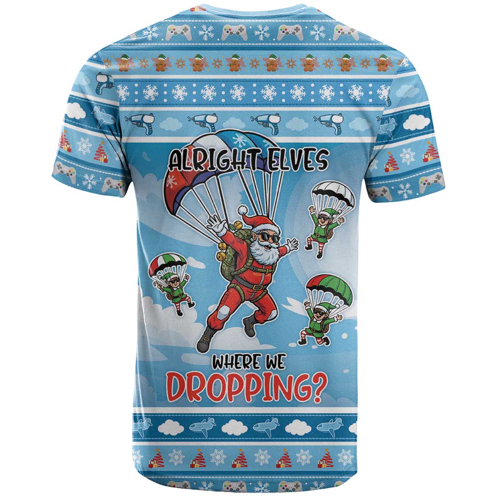 Gamer Christmas T-Shirt Alright Elves Where We Dropping Graphic Tee