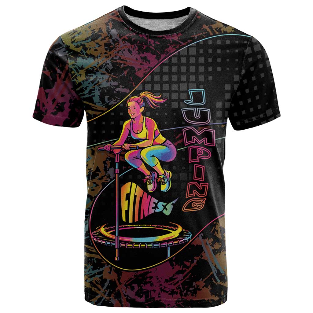 Personalized Jumping Fitness T-Shirt Trampoline Workout Pop Art Graphic Tee