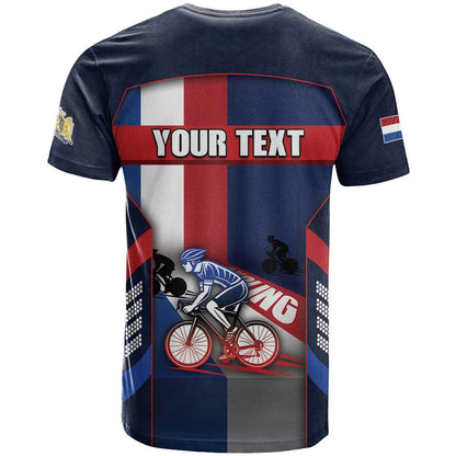 Personalized Netherlands Cycling T-Shirt Sporty Style Navy Graphic Tee
