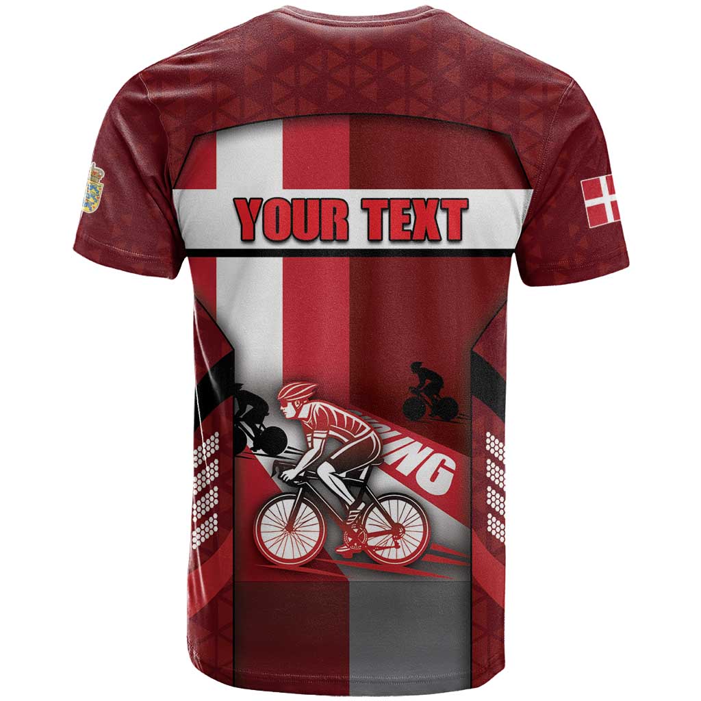 Personalized Denmark Cycling T-Shirt Sporty Style Red Graphic Tee