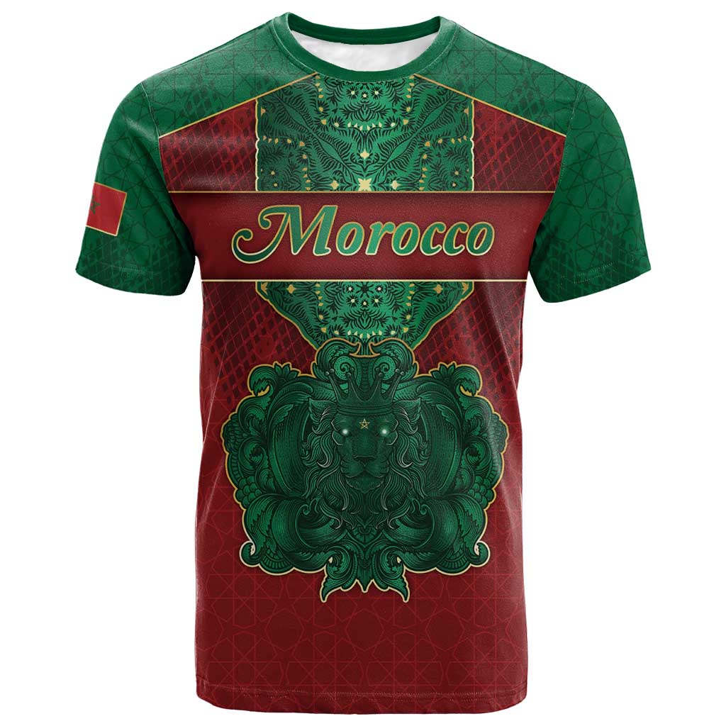 Personalized Morocco T-Shirt Royal Lion Islam Patterns Graphic Tee
