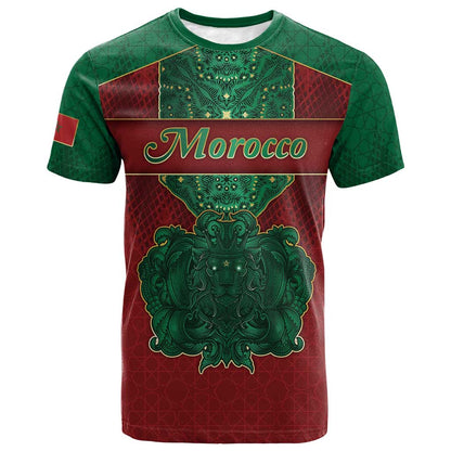 Personalized Morocco T-Shirt Royal Lion Islam Patterns Graphic Tee