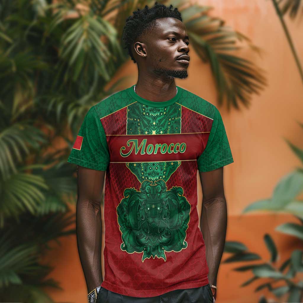 Personalized Morocco T-Shirt Royal Lion Islam Patterns Graphic Tee