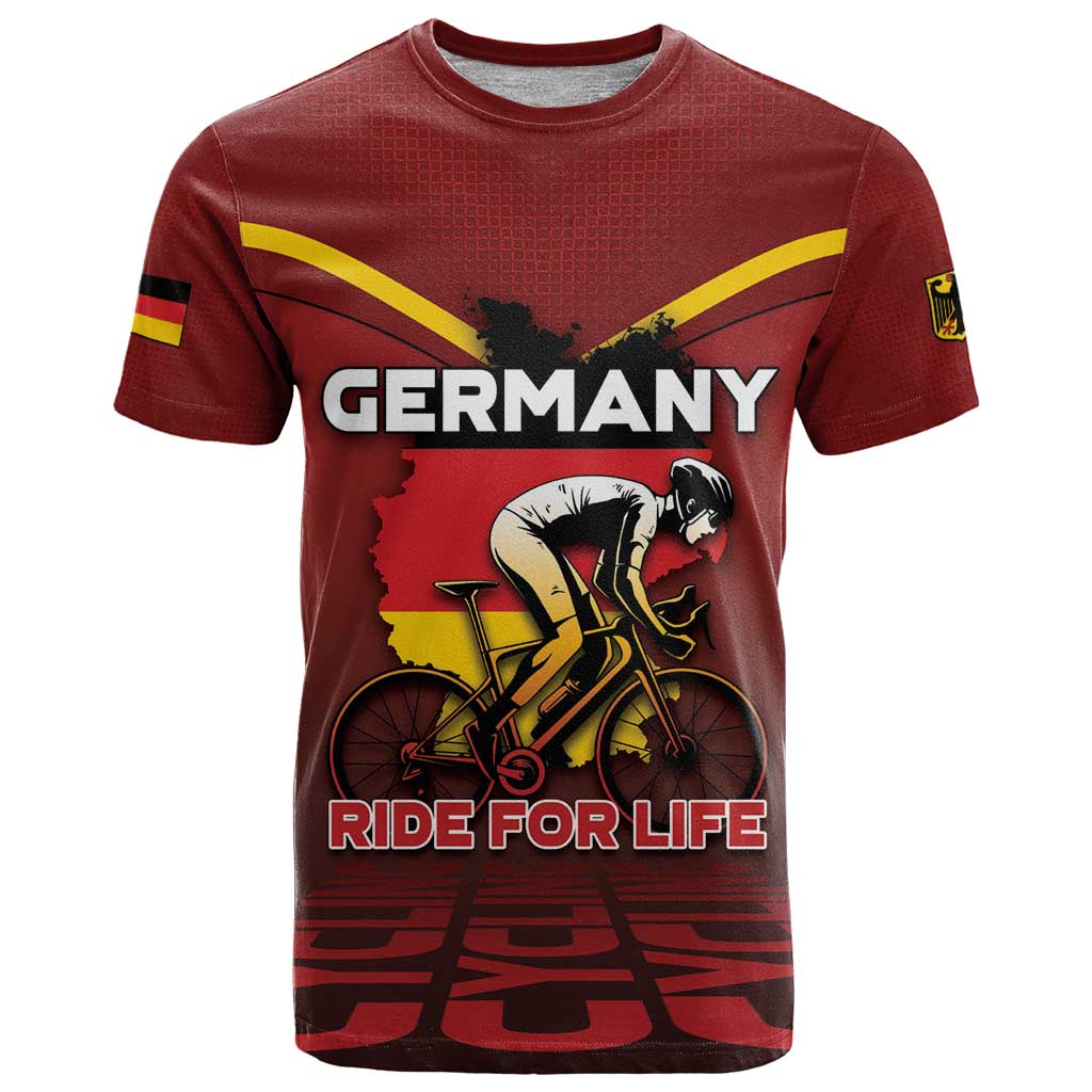 Personalized Germany Cycling T-Shirt Ride For Life Graphic Tee