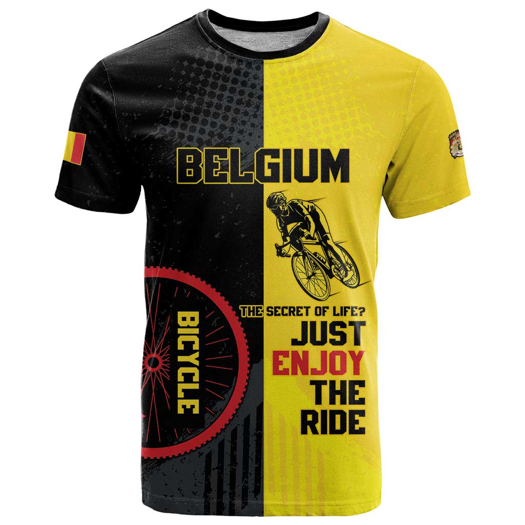 Personalized Belgium Cycling T-Shirt Just Enjoy The Ride Graphic Tee