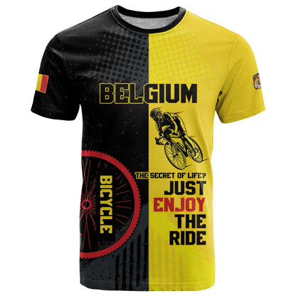 Personalized Belgium Cycling T-Shirt Just Enjoy The Ride Graphic Tee