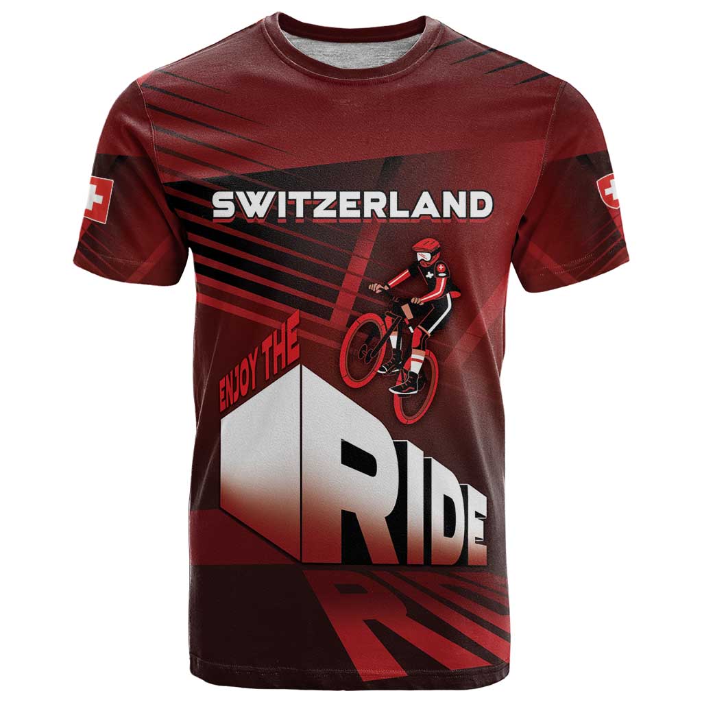 Personalized Switzerland Cycling T-Shirt Sporty Style Graphic Tee
